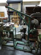 A hand operated crane