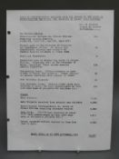 A typed 'tally of correspondence received over the period of the birth of Prince William and HRH