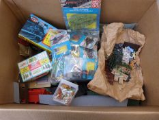 A collection of Hornby, Merit and similar 00 gauge buildings, scenery and accessories,