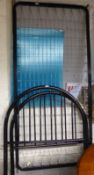 A steel single bed frame