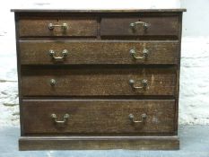 A 19thC oak chest of two over three graduated drawers (H92 x W107 x D49cm)