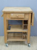 A butcher's block on wheels (H87 x W77 x D49cm)