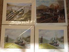 Four railway prints comprising Eric Bottomley signed 