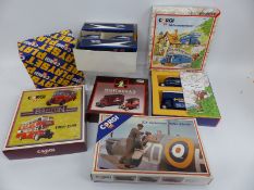 Five Corgi diecast model vehicle sets including Battle of Britain, Playset, Whitbread, Barton etc,