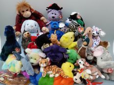 Over forty TY Beanie Babies and Buddies of various sizes including Princess Diana bear.