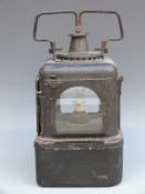 An Adlake type railway signal lamp numbered 55/4 to top,