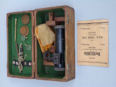 Parker Hale sighting equipment in fitted wooden box with booklet 'Explanatory Notes on the