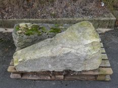 Two carved natural stone staddle stone bases,