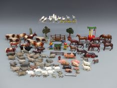 One hundred Britains and similar lead / diecast farm animals,