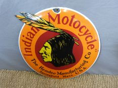 Indian Motorcycle Company, circular enamel sign,