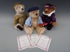 Three Past Times limited edition Teddy bears Monet 188/600,