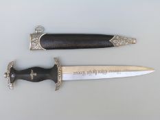 WWII replica Hitler Youth SS dagger, number to blade M7/36 with other inscriptions with scabbard,