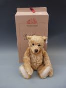 Steiff British Collectors Bear 2002 with honey-golden mohair, shaved snout,
