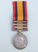 A Queen's South Africa medal with three clasps, South Africa 1902,