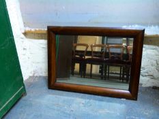 A 19thC rosewood cushion mirror (70 x 94cm)