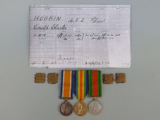 A group of medals to 2nd Lieut R C Hogbin MGC comprising WWI War and Victory medals(1914-18) and