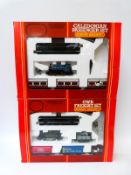 Two Hornby 00 gauge train sets Caledonian Passenger Set R540 and GWR Freight Set R535,