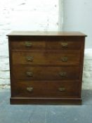 A 19thC stained ash chest of two over three graduated drawers (H103 x W107 x D51cm)