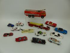 Thirteen Corgi Toys diecast model vehicles including Major Toys, Batman,