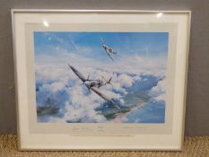 Robert Taylor print 'Spitfire' with Douglas Bader and Johnnie Johnson signatures