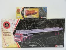 Two Corgi British Road Service limited edition diecast model lorries AEC ERGO 8 wheel Platform