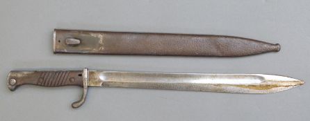 WWI German S98/05 bayonet with steel scabbard,