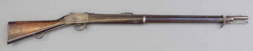 Enfield 1887 Mk IV .577/ 450 Martini Henry service rifle with lock stamped with crown over V.R.