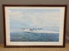 Framed limited edition print 'The Last Sunderland' by Ian Walton (255/850) signed by the artist and