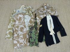 Three military uniforms comprising jacket and trousers all Disruptive Pattern (DP),
