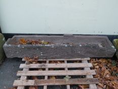 A rectangular carved natural stone trough (L160 x W40 x H24cm)