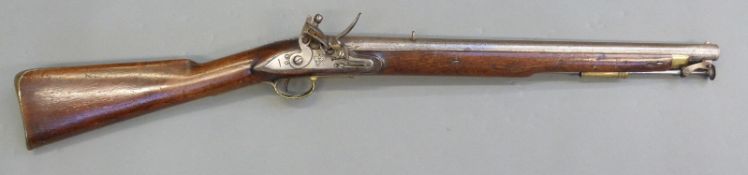Allport flintlock hammer action naval carbine gun with named lock engraved with a crown cypher,