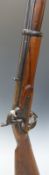 Enfield pattern 13 bore three band percussion hammer action musket with lock stamped with crown