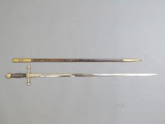 A dress or ceremonial sword inscribed to blade Fab de Toledo and numbered 5725 to guard,