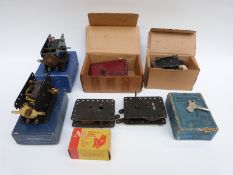 Ten Meccano clockwork and electric motors, some in original boxes.
