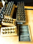 A quantity of variously sized letter and other punches,