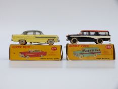 Two Dinky Toys diecast model cars Nash Rambler 173 and Hudson Hornet Sedan 174,