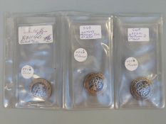 Three silver badges comprising SWB Roll B71140 59277 SGT Arthur Smith 2nd Res BGD RFA,
