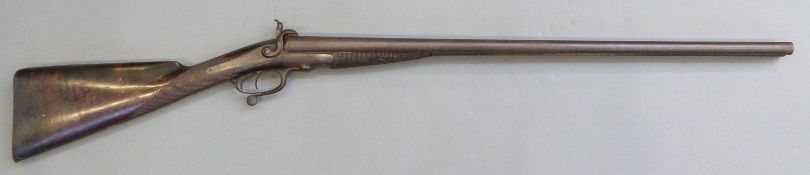 William Greener 12 bore pinfire hammer action side by side shotgun with locks named W Greener,