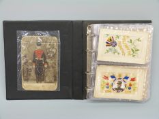 WWI silk postcards together with other cards to include Dragoon Guards and Royal Scots 7th