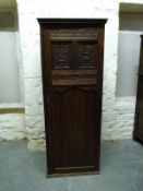 A 19thC carved walnut single wardrobe or hall cupboard (H172 x W67 x D70cm)