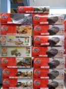 Fifteen Airfix model vehicle kits and kit sets including seven WWII DUKW amphibious vehicles,
