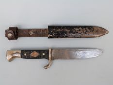 WWII Hitler youth dagger marked Cam-Soligen, Ges Geschutzt to blade, with scabbard,
