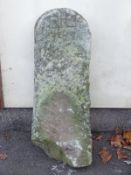 A carved natural stone marker or milepost with number 15 carved to top (approximate H91 x W29 x