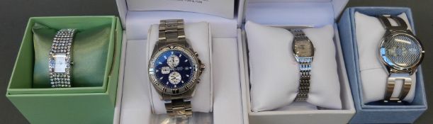 Four wristwatches comprising an Accurist Chronograph, AB Digital, Accurist and Oasis,