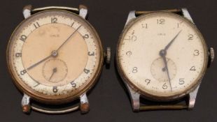 Two Oris gentleman's stainless steel wristwatches one Art Deco style with subsidiary seconds dial,