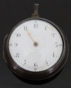 Titus Chapman of London hallmarked silver pair cased gentleman's pocket watch with single gold hand,