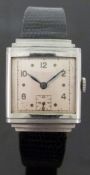 Acier gentleman's Art Deco style stainless steel wristwatch with subsidiary seconds dial,