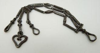 A Victorian cut steel Albert/ watch chain