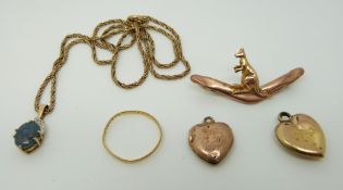 A 9ct gold rope twist necklace,