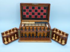 A late 19th/20thC brass bound mahogany games compendium, possibly by F.H.